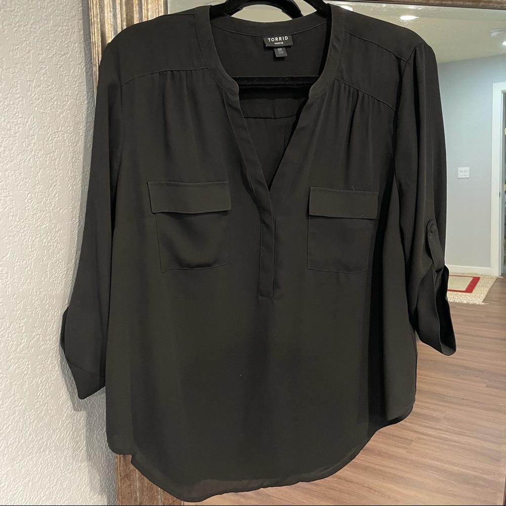 Torrid Harper Georgette Pullover Blouse Sz 00